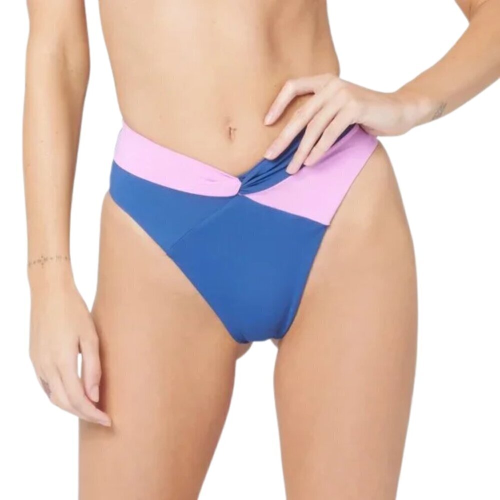 NWT l*space Nancy Lee Bitsy Color Block Bikini Bottom in Indigo / Rosebud Sz. S